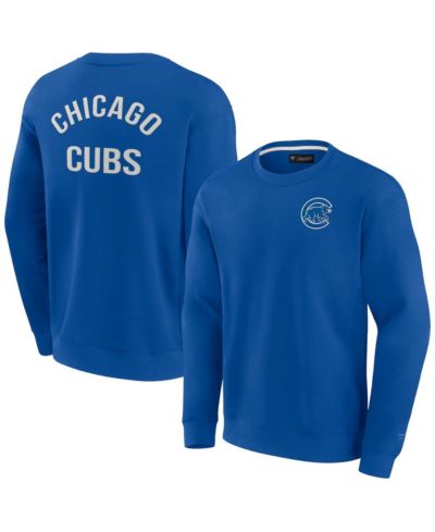 Men's and Women's Fanatics Signature Royal Chicago Cubs Super Soft Pullover Crew Sweatshirt