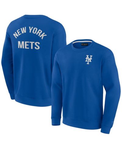 Men's and Women's Fanatics Signature Royal New York Mets Super Soft Pullover Crew Sweatshirt