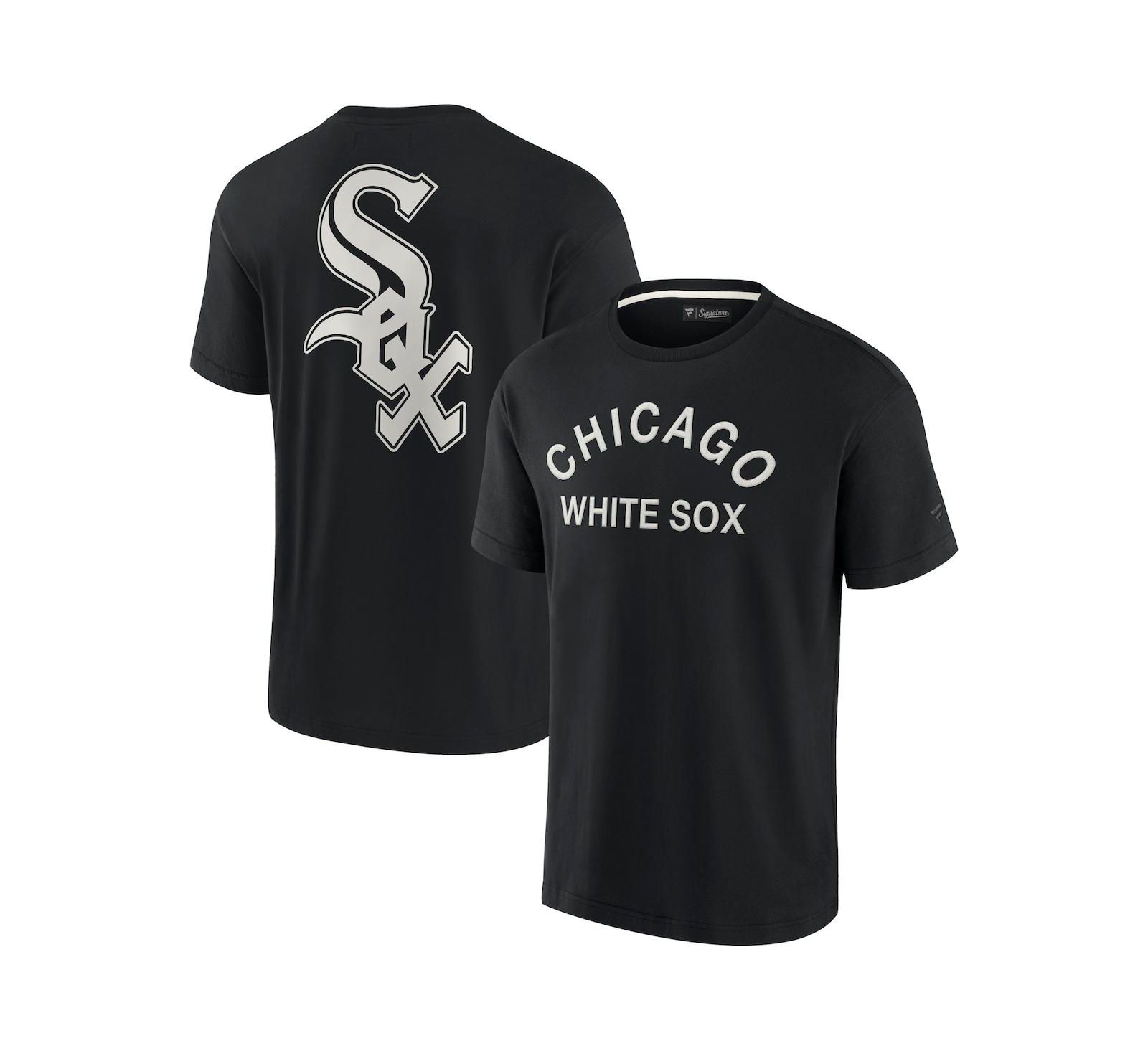Мужская и женская футболка Fanatics Signature Black Chicago White Sox Super Soft Short Sleeve