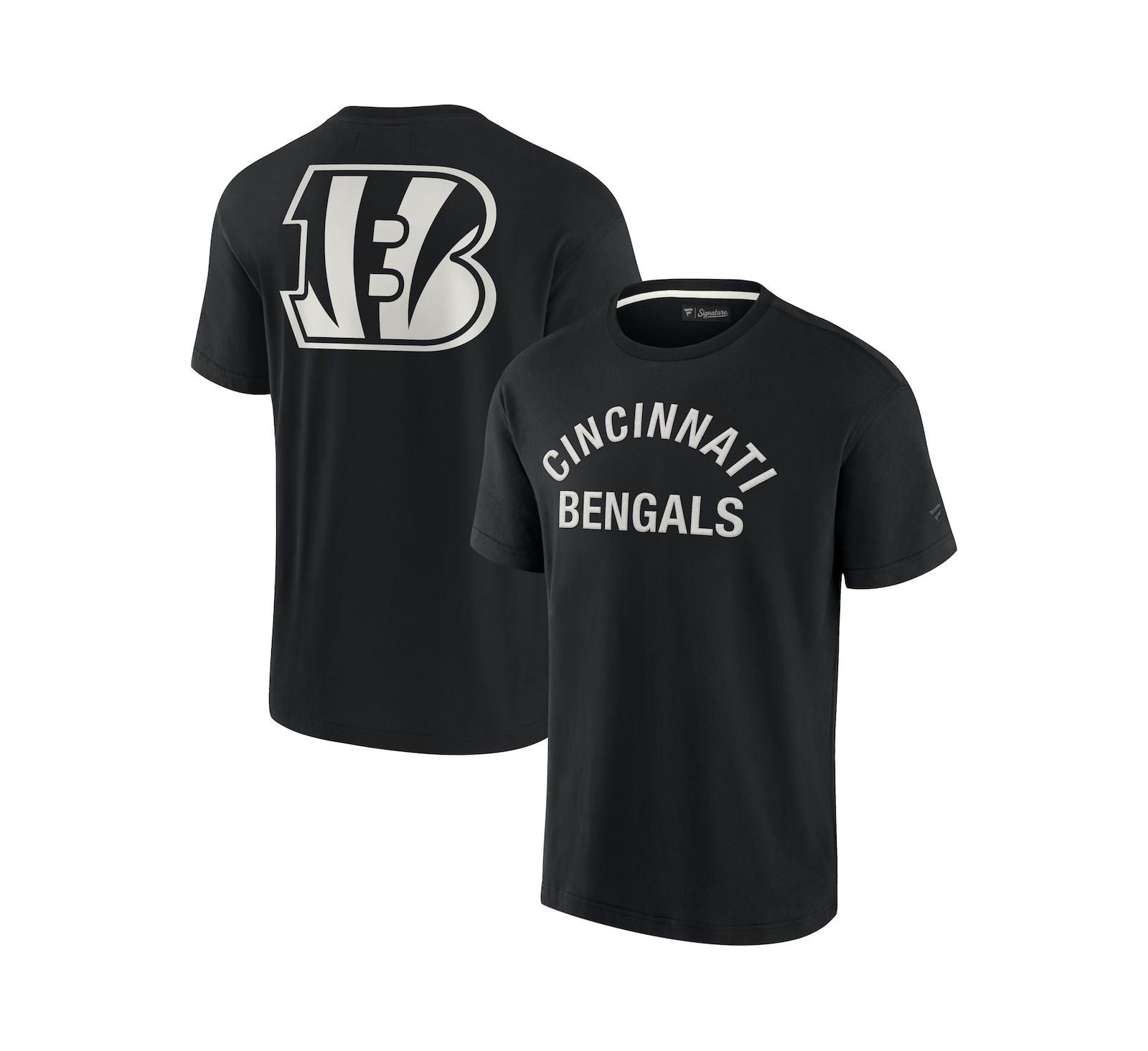 Мужская и женская мягкая футболка Fanatics Signature Black Cincinnati Bengals Short Sleeve