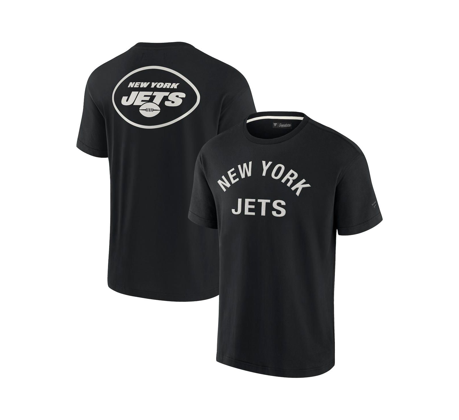 Men's and Women's Fanatics Signature Black New York Jets Super Soft Short Sleeve T-shirt