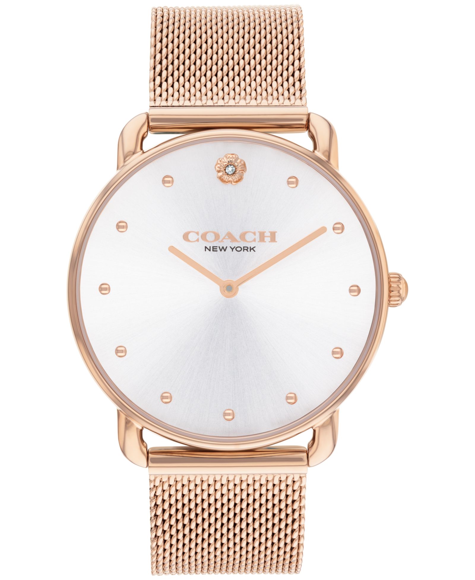 COACH Women's Elliot Rose Gold-Tone Stainless Steel Mesh Bracelet Watch 36mm