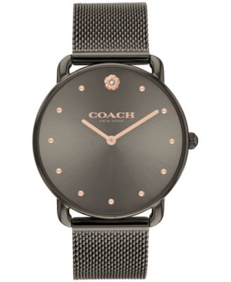 COACH Women's Elliot Grey Stainless Steel Mesh Bracelet Watch 36mm