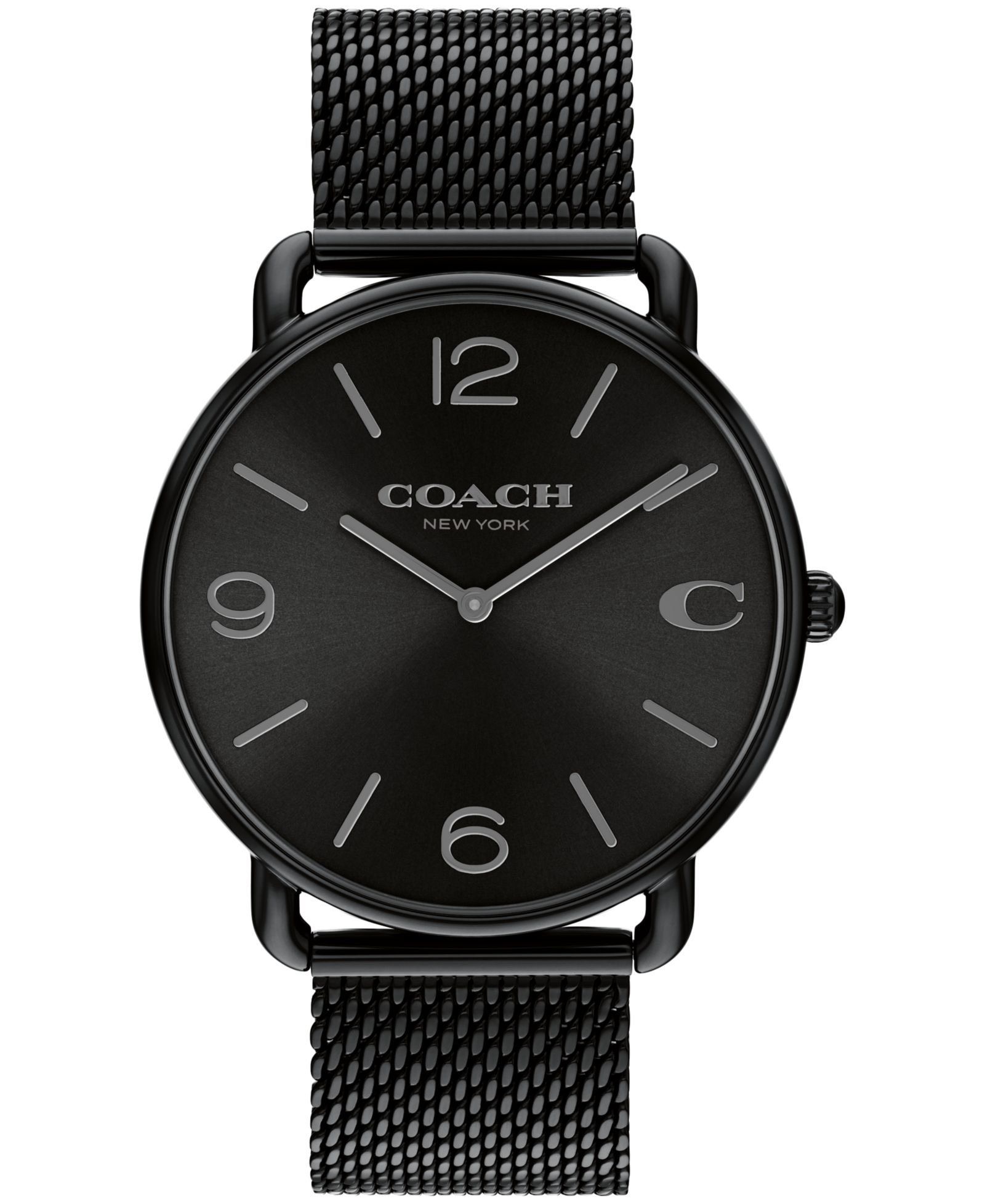 COACH Unisex Elliot Black Stainless Steel Mesh Bracelet Watch 41mm