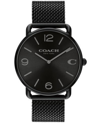 COACH Unisex Elliot Black Stainless Steel Mesh Bracelet Watch 41mm