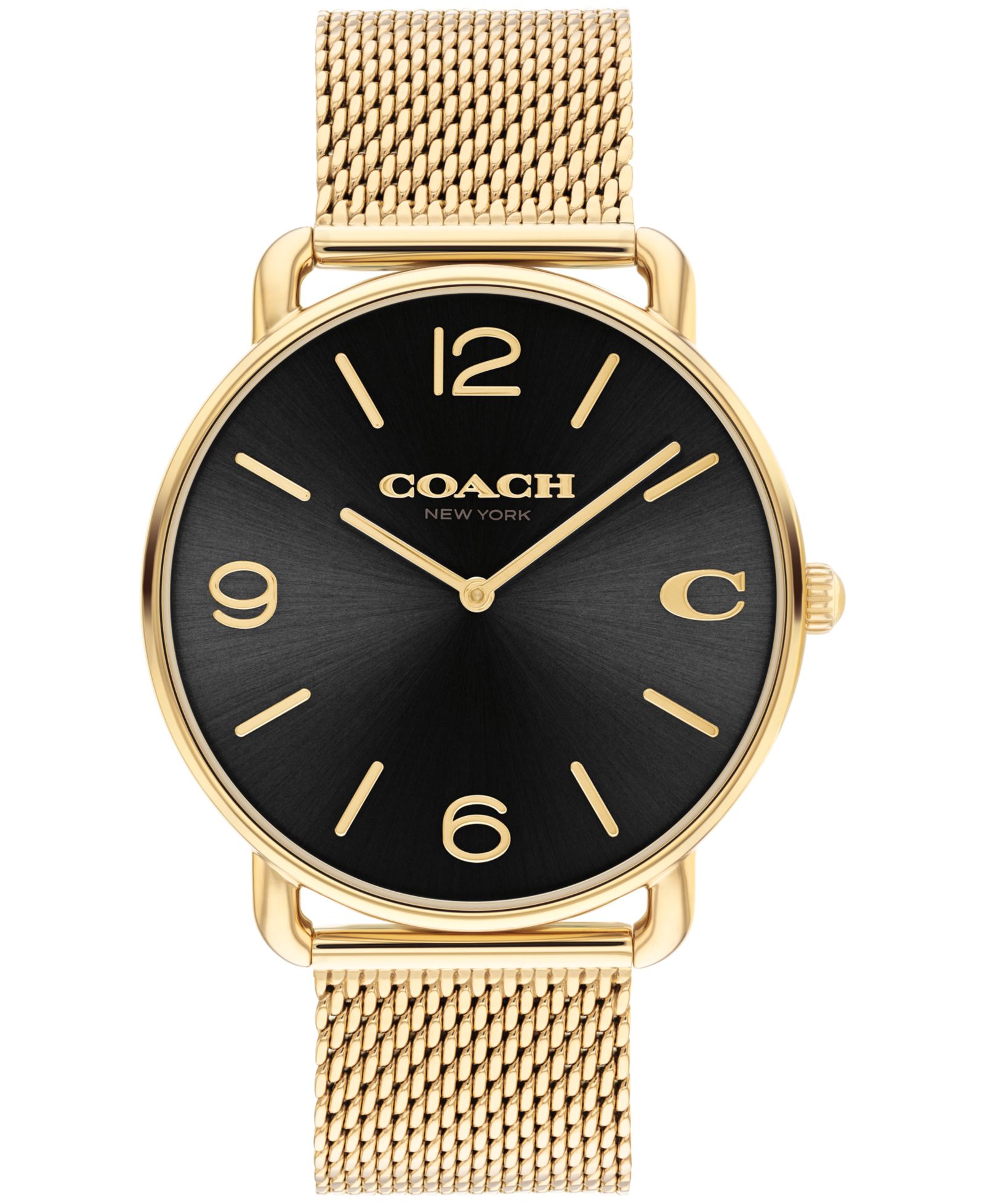 Часы COACH Unisex Elliot Gold-Tone Stainless Steel Mesh Bracelet 41mm