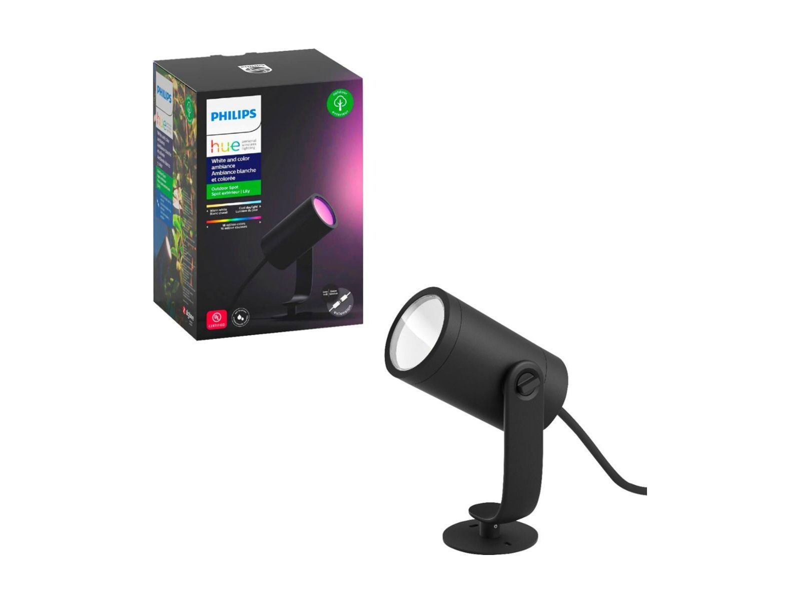 Philips Hue  Color Ambiance, Weatherproof, 16 Million Colors, Requires Hue Bridge  Outdoor Spotlight Extension Kit