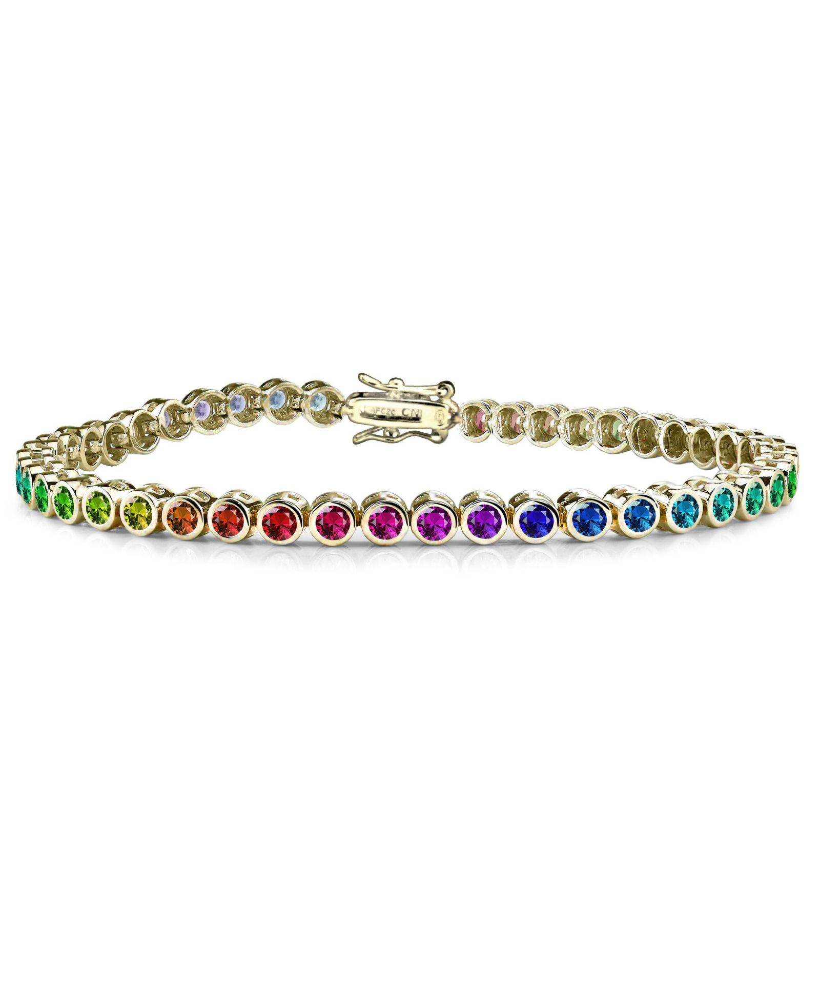 Rachel Glauber Cubic Zirconia Round Bezel 3mm Set Plating Options Bracelet