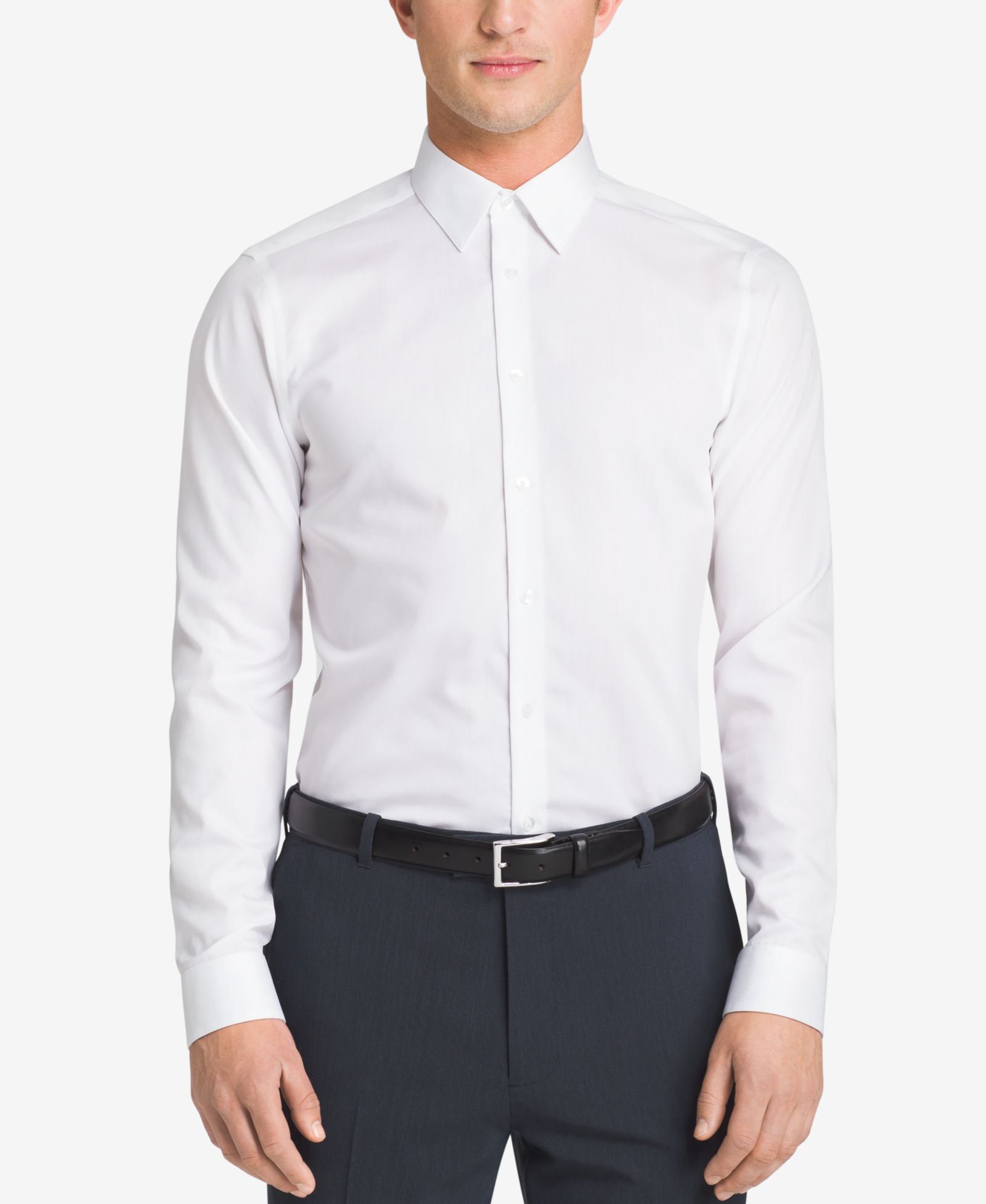 Мужская рубашка Calvin Klein Performance Wrinkle Free Herringbone Slim Fit