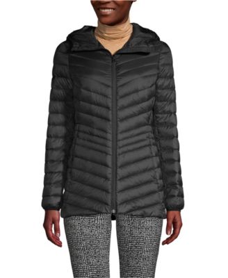 Lands' End Женский длинный утепленный куртка с капюшоном