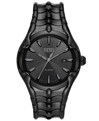 Diesel Men's Vert Quartz Three Hand Date Black Stainless Steel Watch 44mm