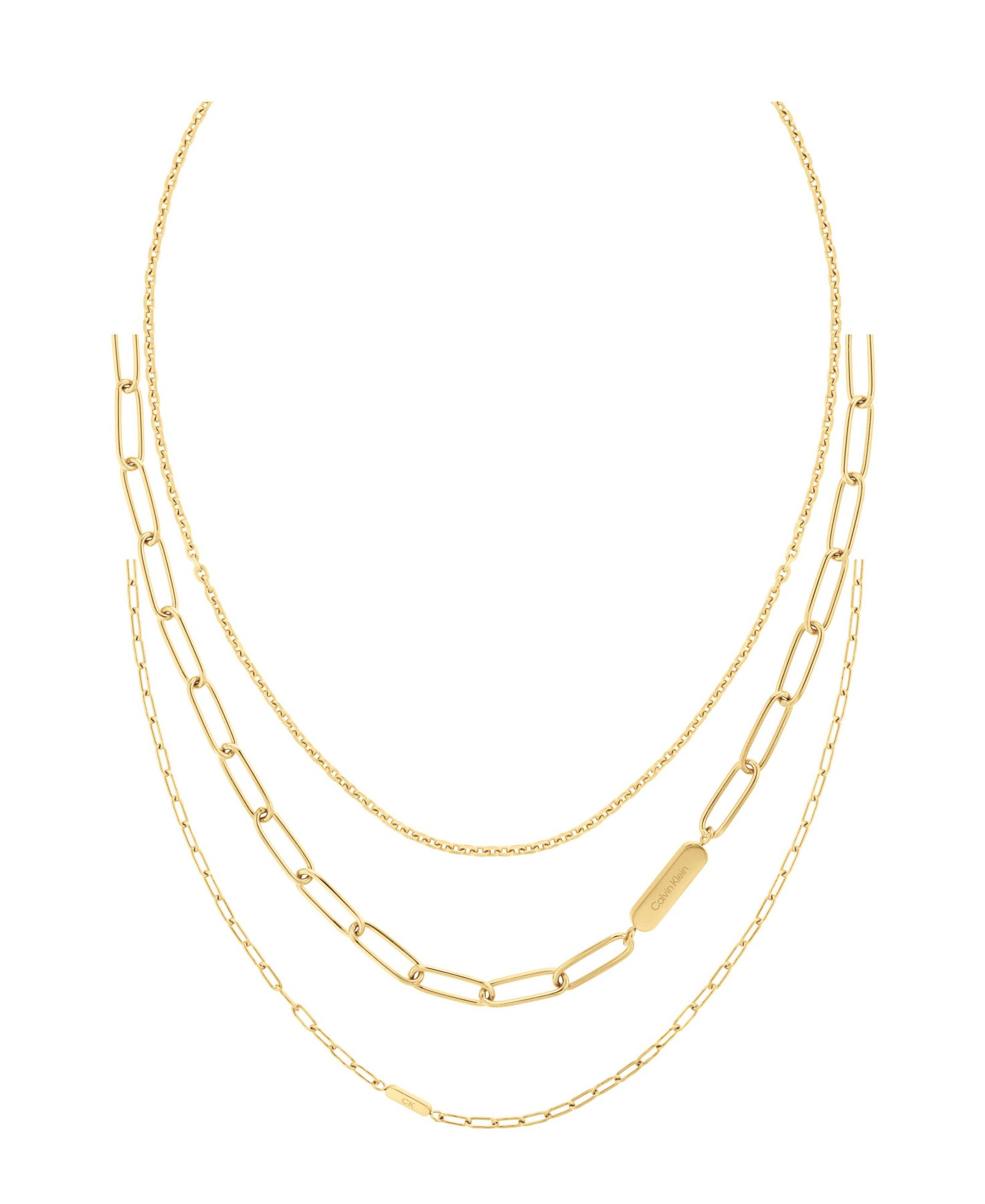 Унисекс набор ожерелий Calvin Klein Stainless Steel Chain, 3 шт.