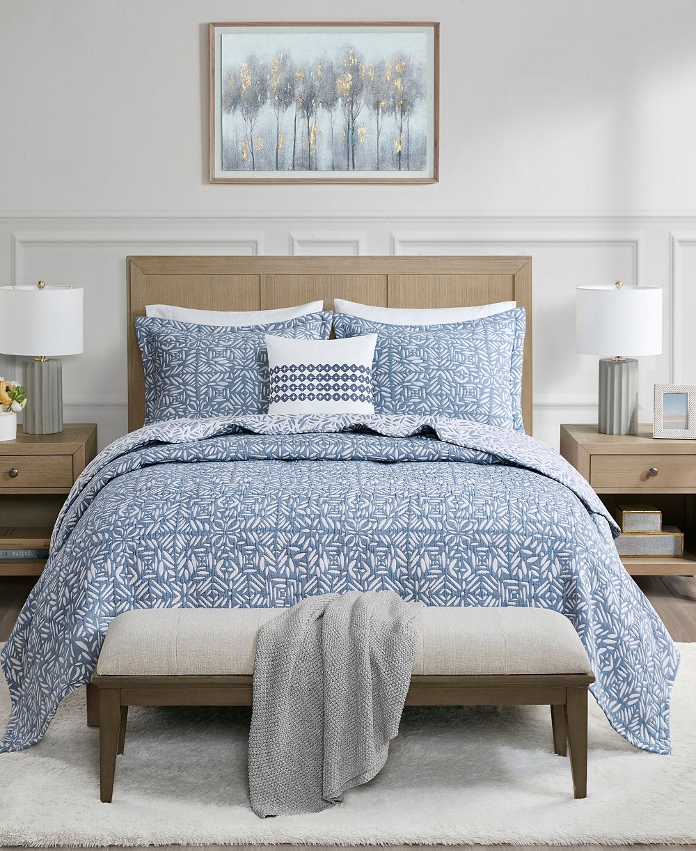 Madison Park Signature Harmony Oversized Reversible Matelasse 4 Piece Coverlet Set, Full/Queen