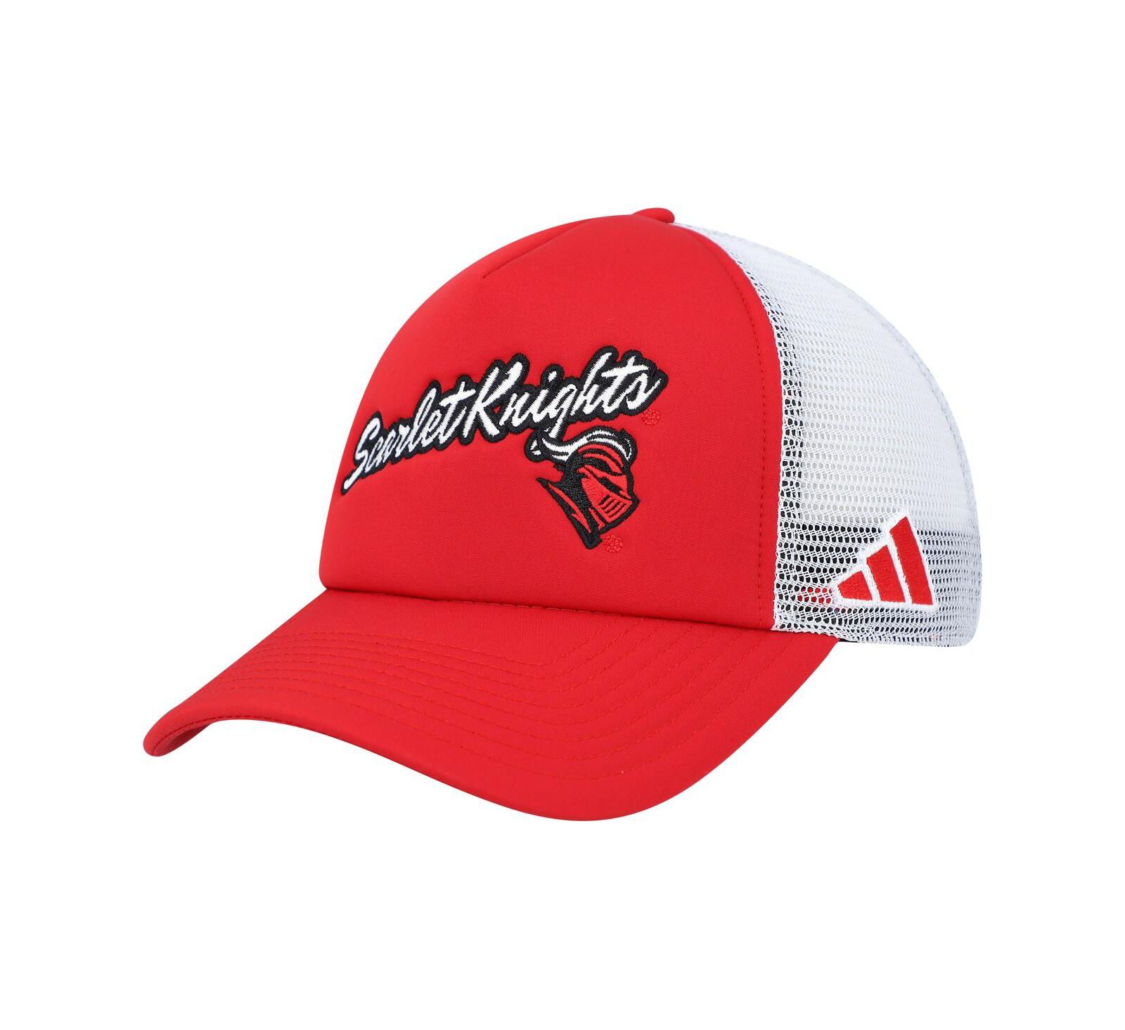 Men's adidas Scarlet Rutgers Scarlet Knights Script Trucker Snapback Hat