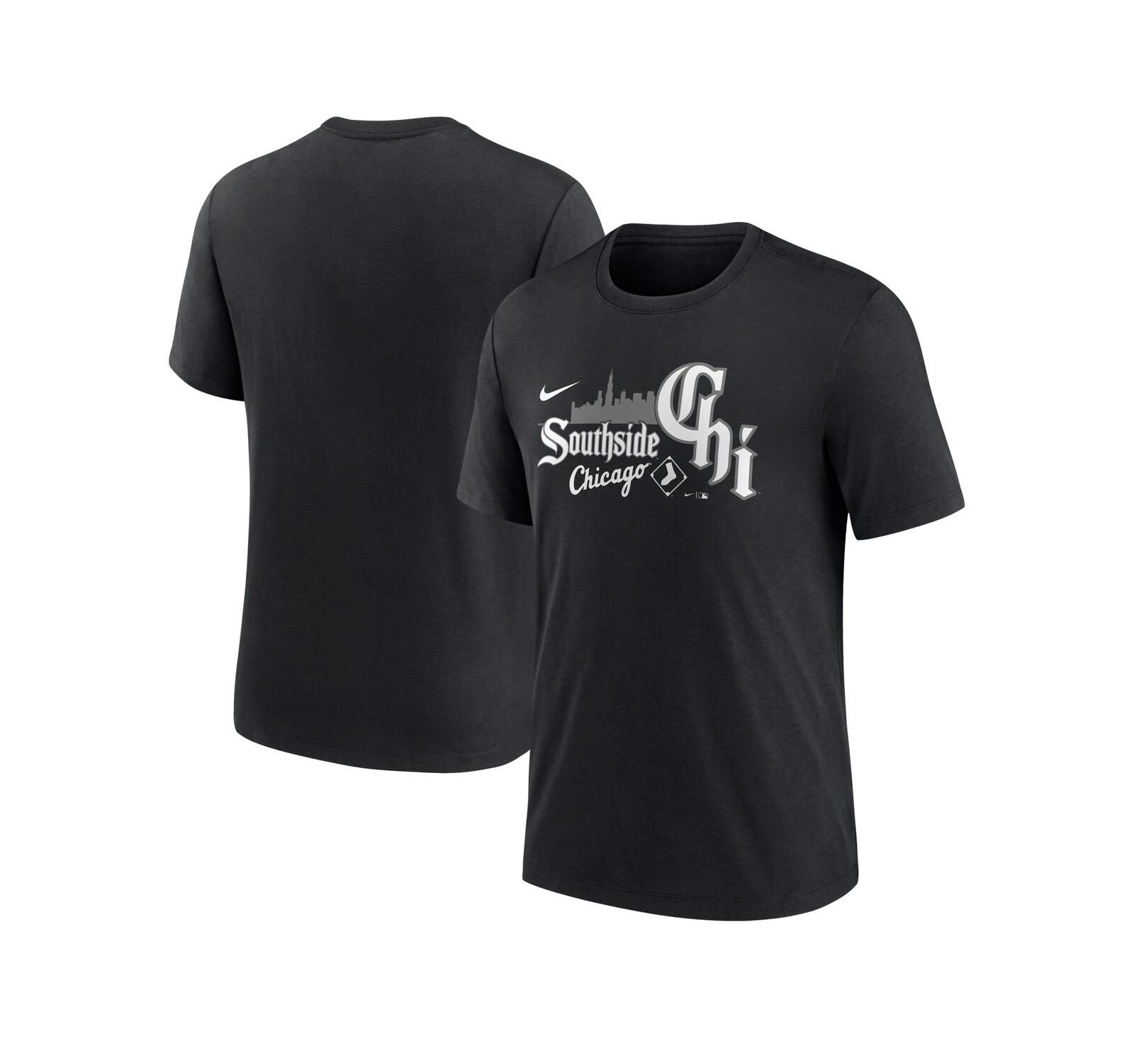 Nike Мужская футболка Chicago White Sox City Connect Tri-Blend, черная