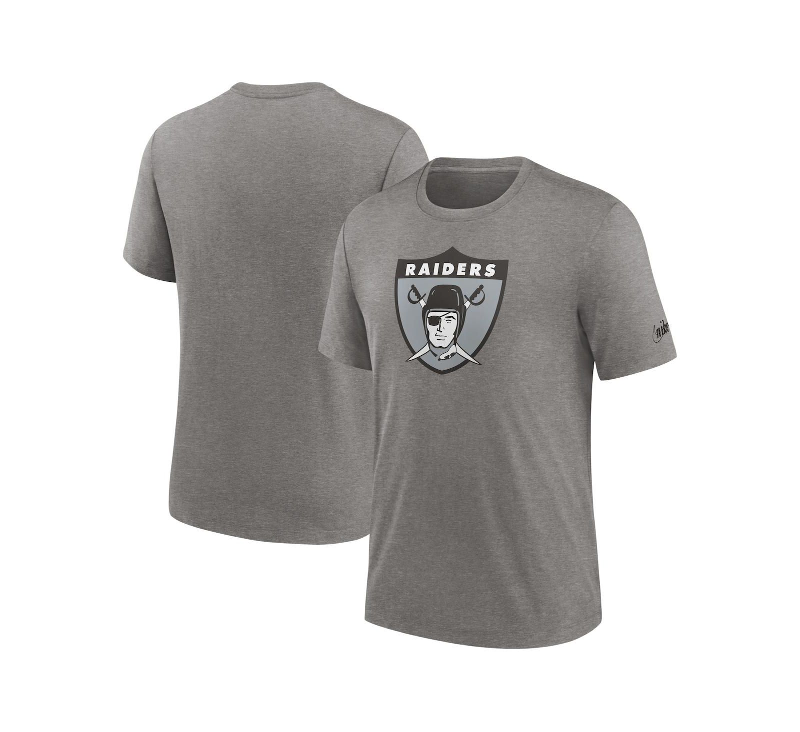 Мужская футболка Nike Heather Charcoal Las Vegas Raiders Rewind Logo