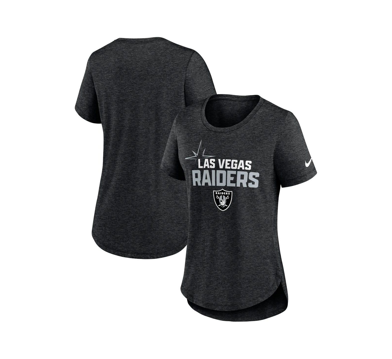 Women's Nike Heather Black Las Vegas Raiders Local Fashion Tri-Blend T-shirt