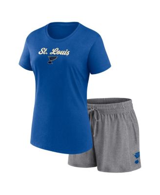 Women's Fanatics Blue, Gray St. Louis Blues Script T-shirt and Shorts Set