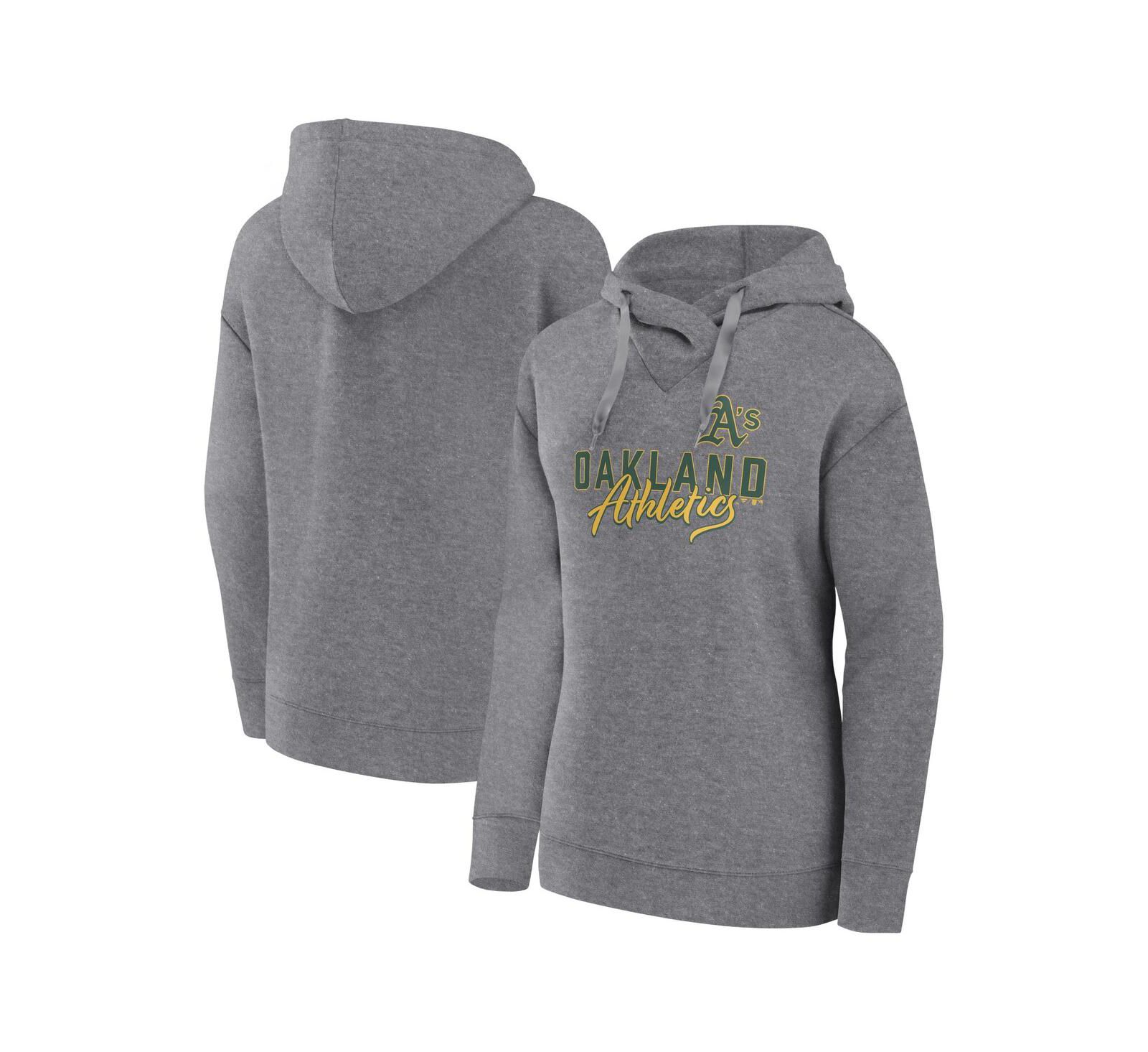 Женское худи Fanatics с принтом Oakland Athletics, цвет Heather Gray