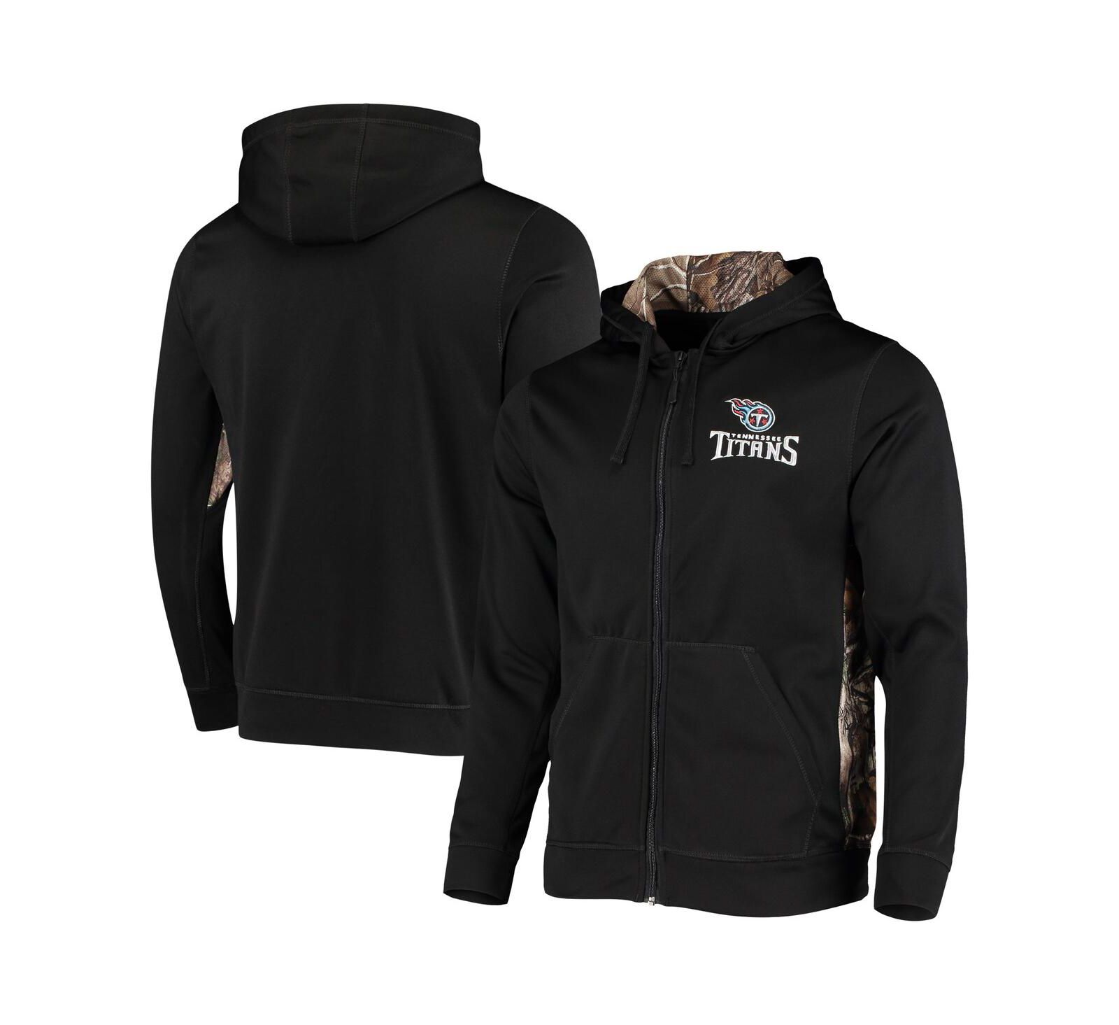 Мужское худи Dunbrooke Black, Realtree Camo Tennessee Titans Decoy Tech Fleece Full-Zip Hoodie