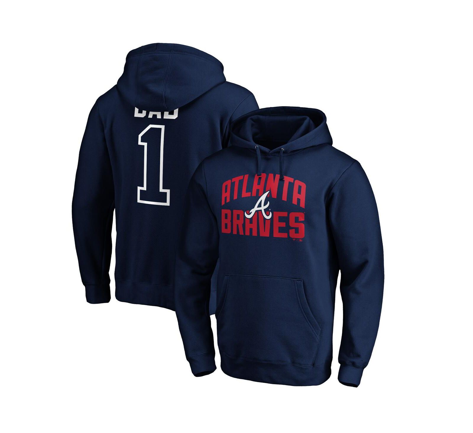 Мужской Fanatics Navy Atlanta Braves Father's Day #1 Dad Pullover Hoodie