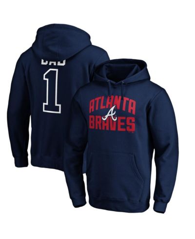 Men's Fanatics Navy Atlanta Braves Father's Day #1 Dad Pullover Hoodie