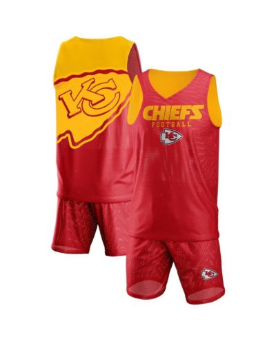 Men's FOCO Red Kansas City Chiefs Colorblock Mesh V-Neck Tank Top and Shorts Set
