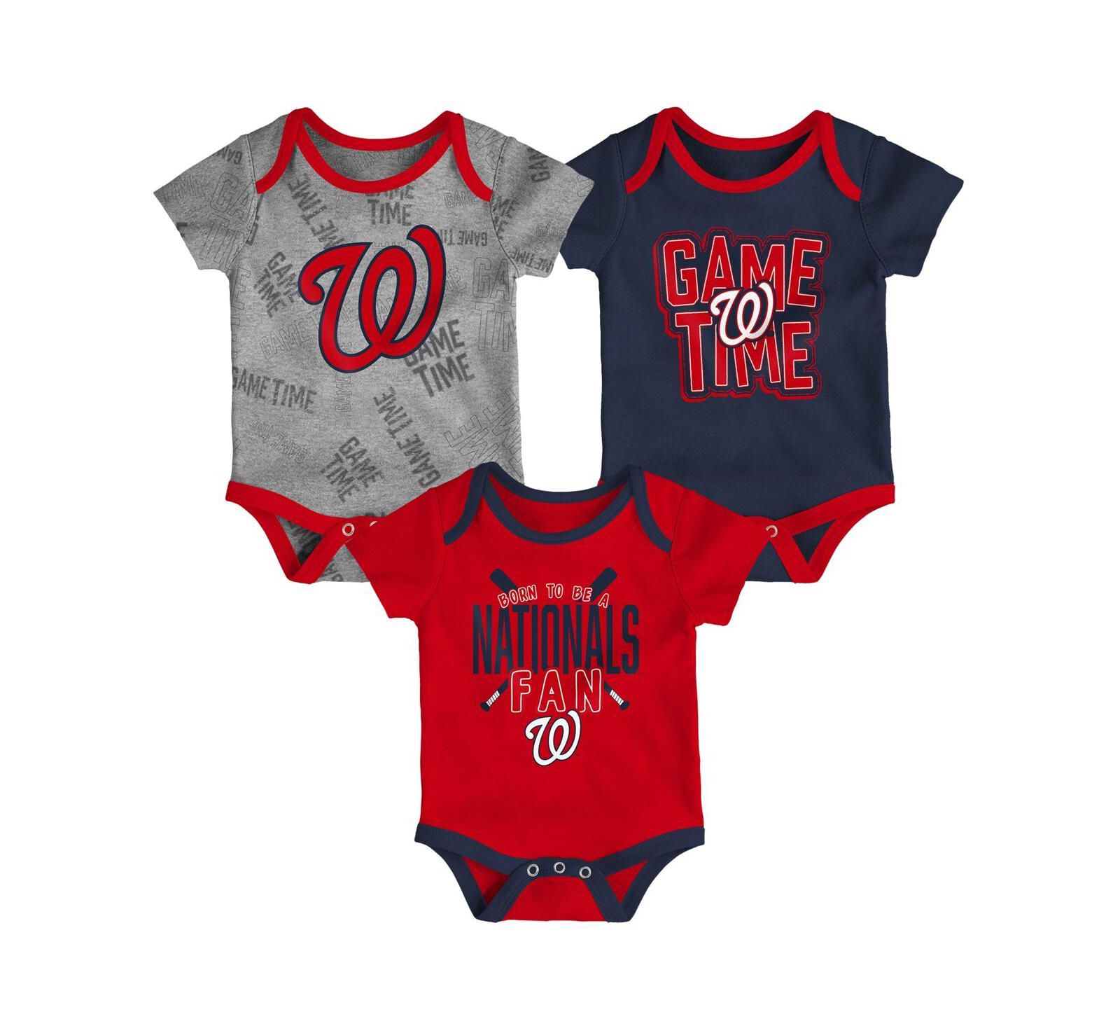 Комплект боди из 3 предметов для новорожденных и младенцев Washington Nationals