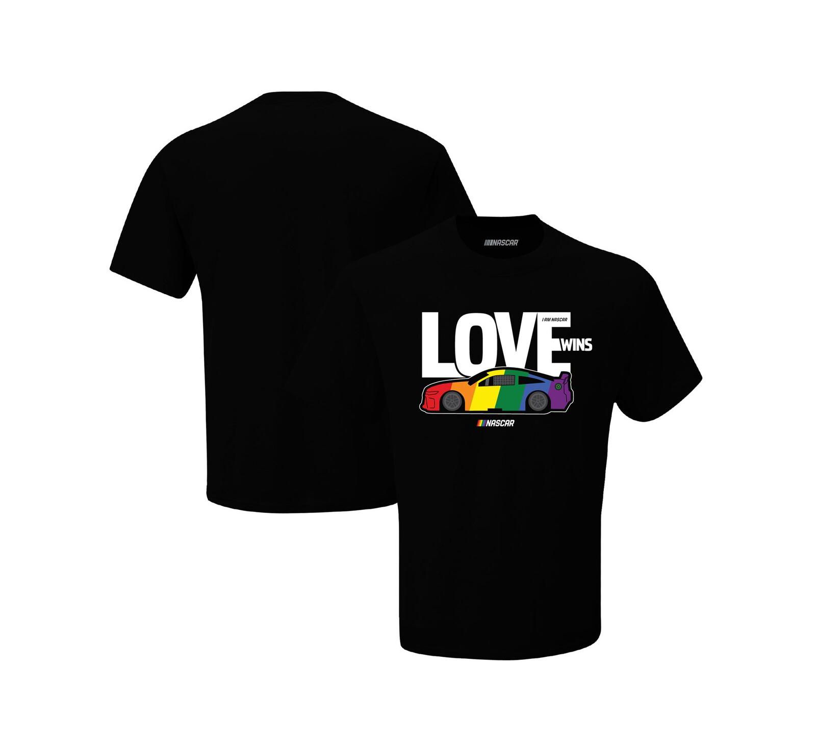 Мужской футболка Checkered Flag Sports Black NASCAR Love Wins
