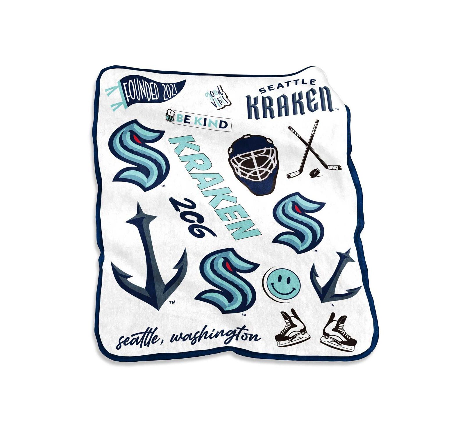 Seattle Kraken 50'' x 60'' Native Raschel Plush Throw Blanket