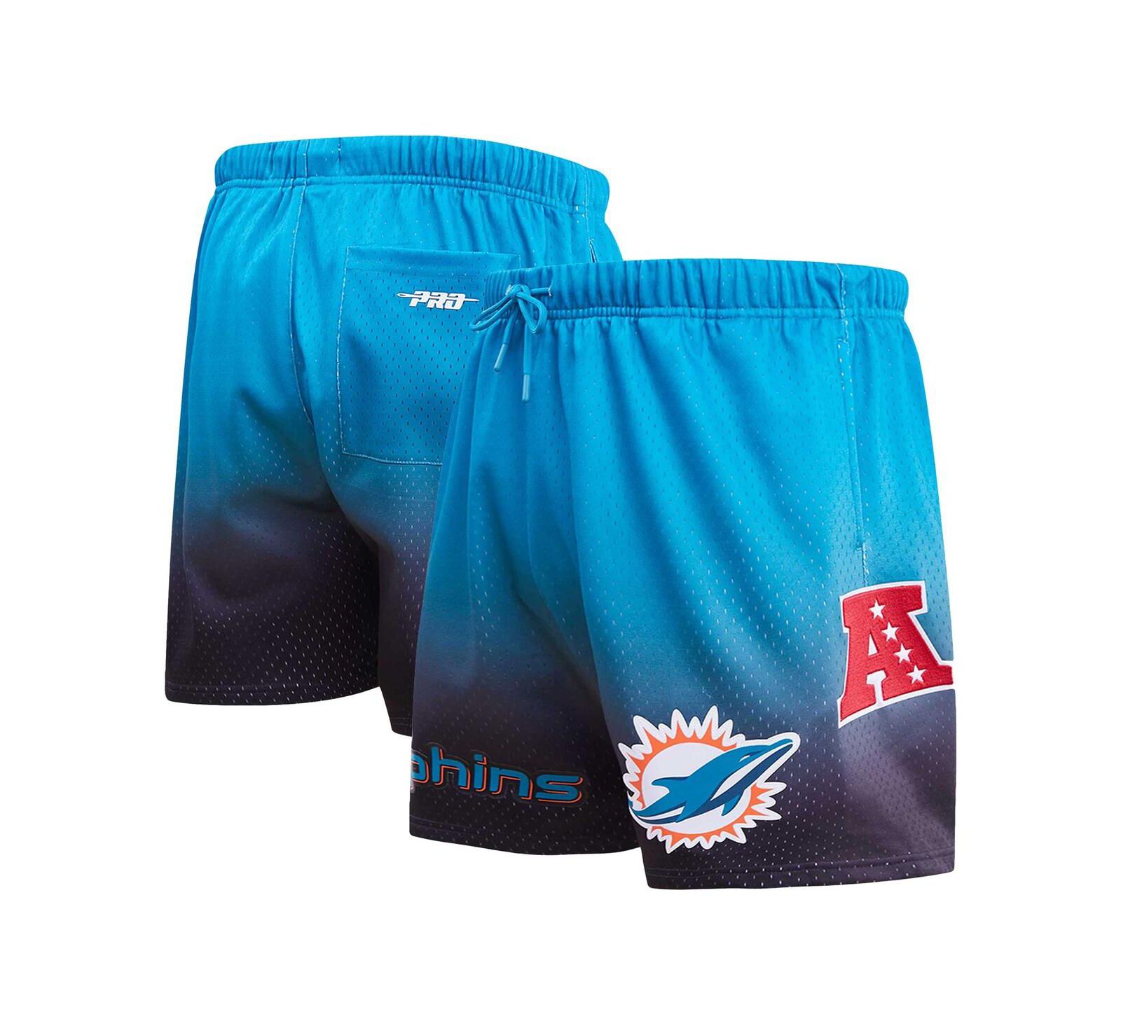 Pro Standard Мужские шорты Mesh Ombre Miami Dolphins, черный/бирюзовый