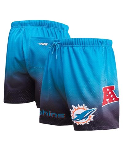 Pro Standard Мужские шорты Mesh Ombre Miami Dolphins, черный/бирюзовый