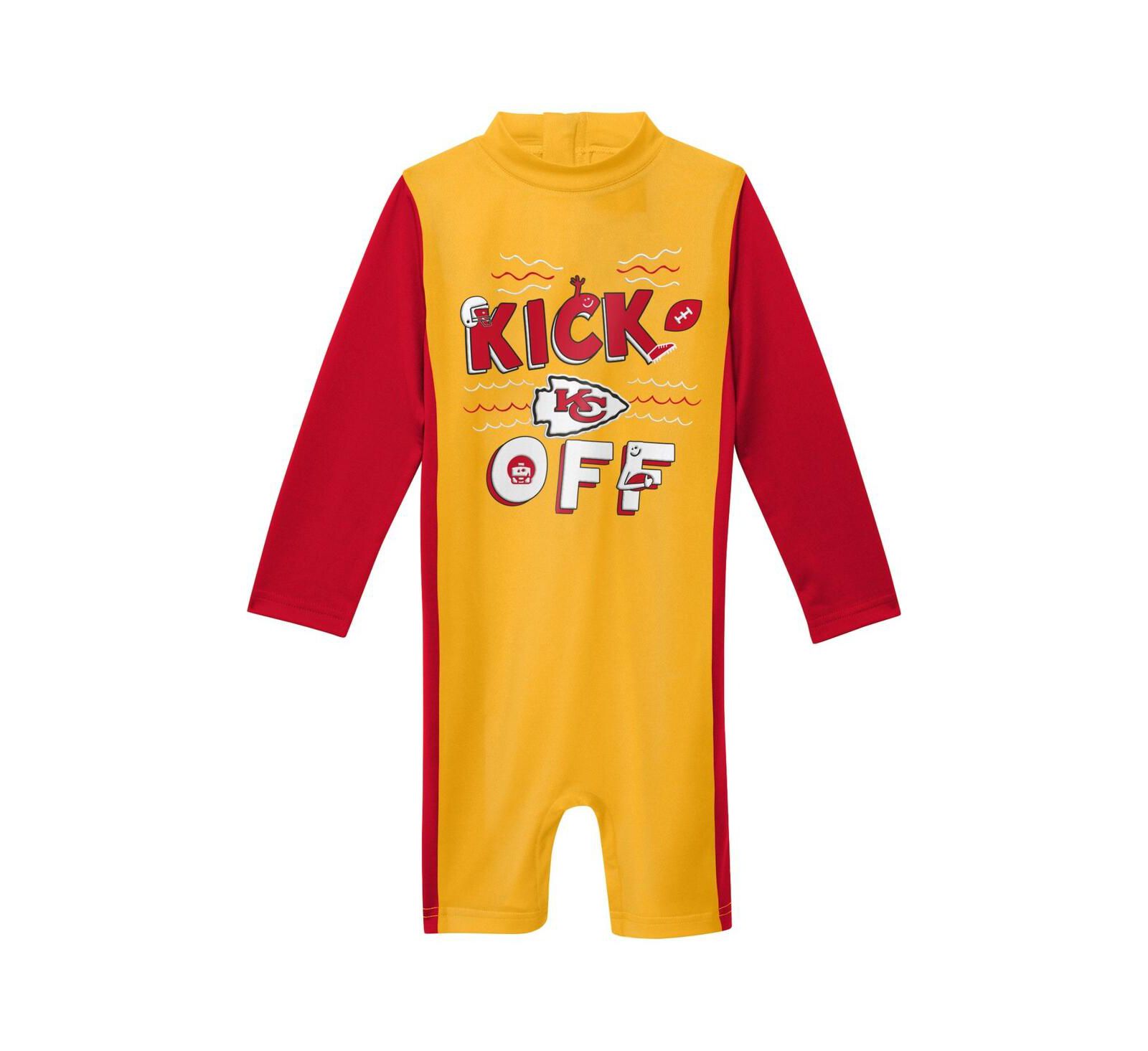 Outerstuff Детский гидрокостюм Kansas City Chiefs Wave Runner, длинный рукав, золотой