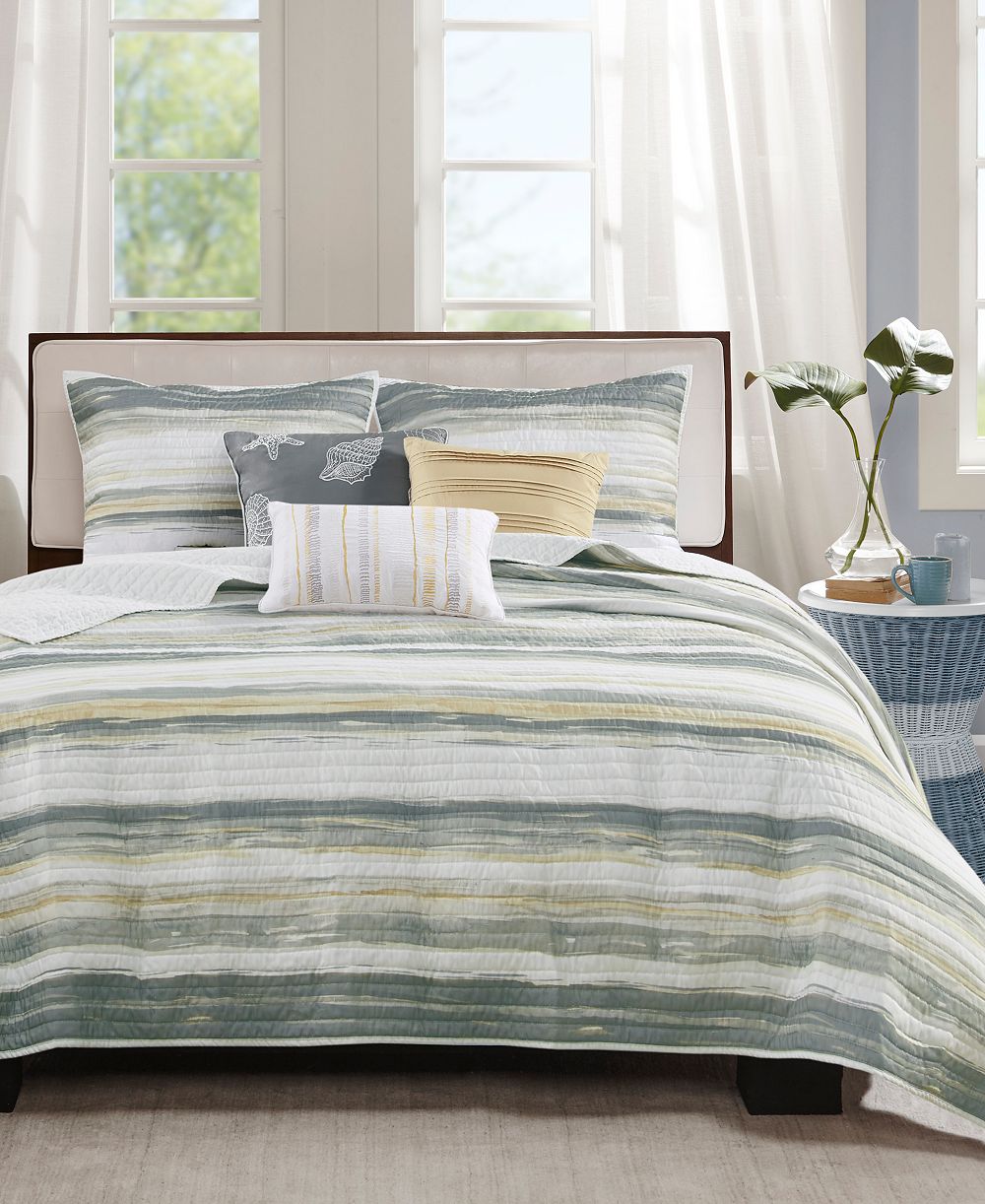 Madison Park Marina Printed 6 Piece Quilt Set, King/California King