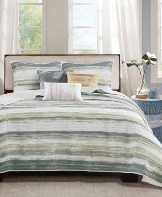 Madison Park Marina Printed 6 Piece Quilt Set, King/California King