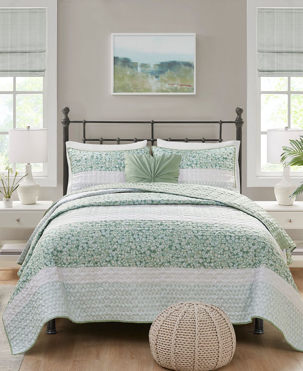 Madison Park Caralie Seersucker стеганый комплект из 4 предметов, Full/Queen