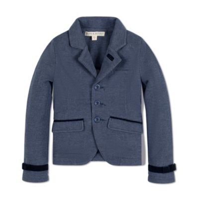 Hope & Henry Toddler Girls Hope and Henry Dressy Knit Jacquard Riding Blazer