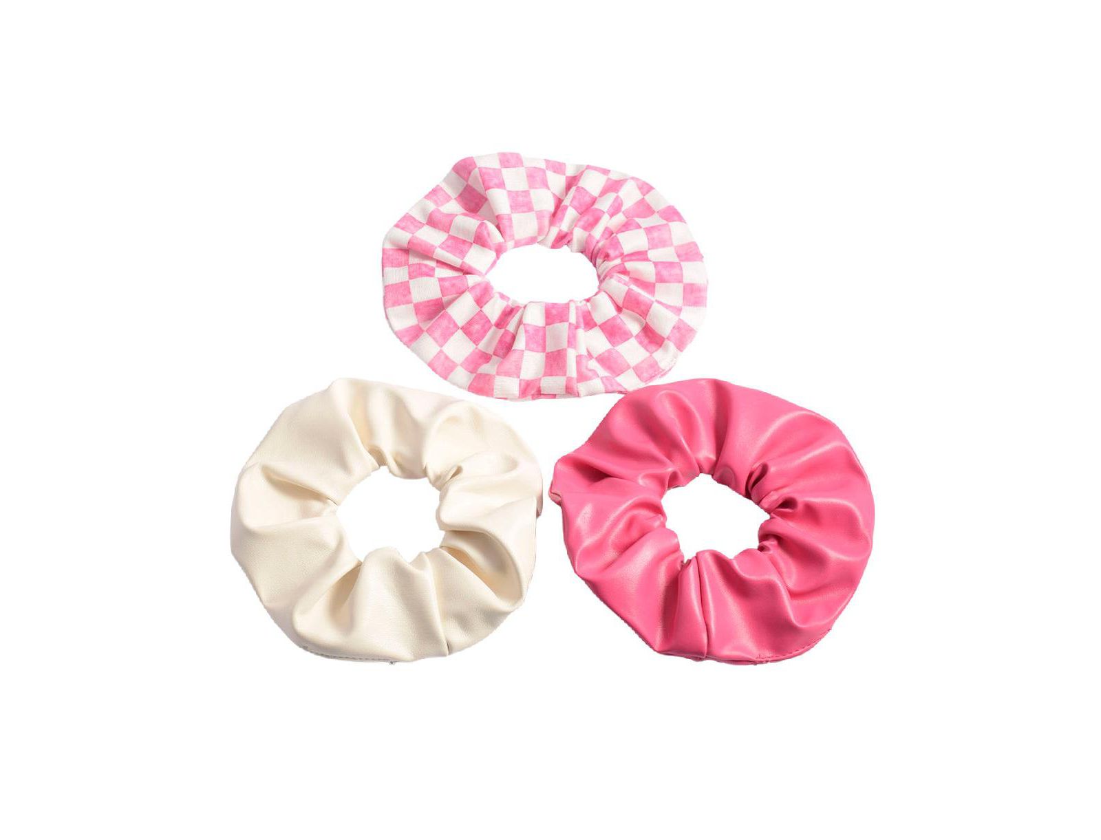 Women's Scrunchie Set - Pink Checkered