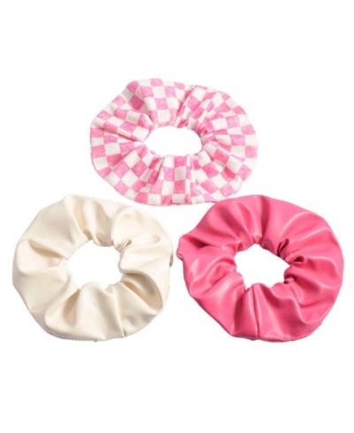 Women's Scrunchie Set - Pink Checkered