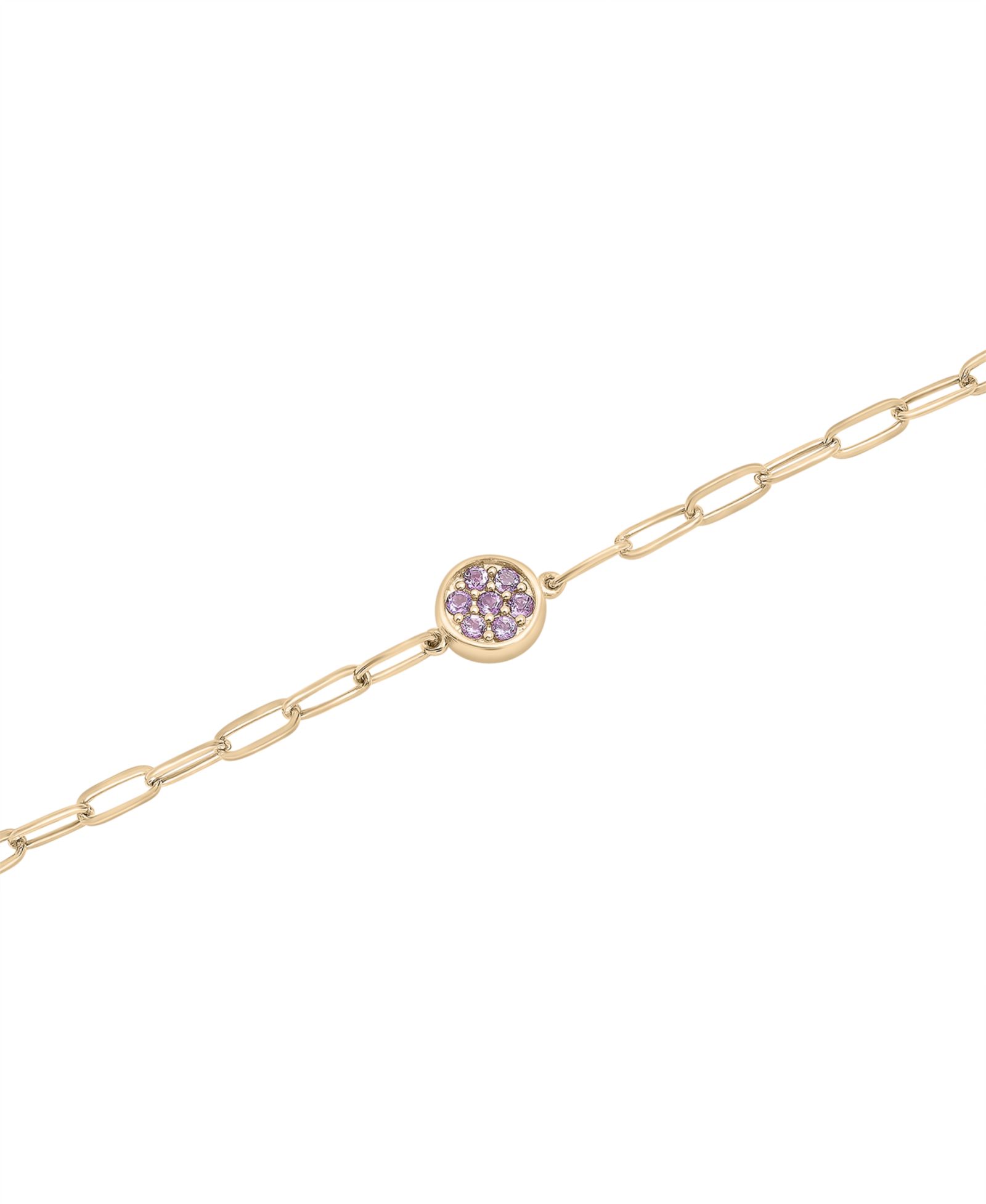 Amethyst Bezel Ankle Bracelet (1/5 ct. t.w.) in 14k Gold-Plated Sterling Silver