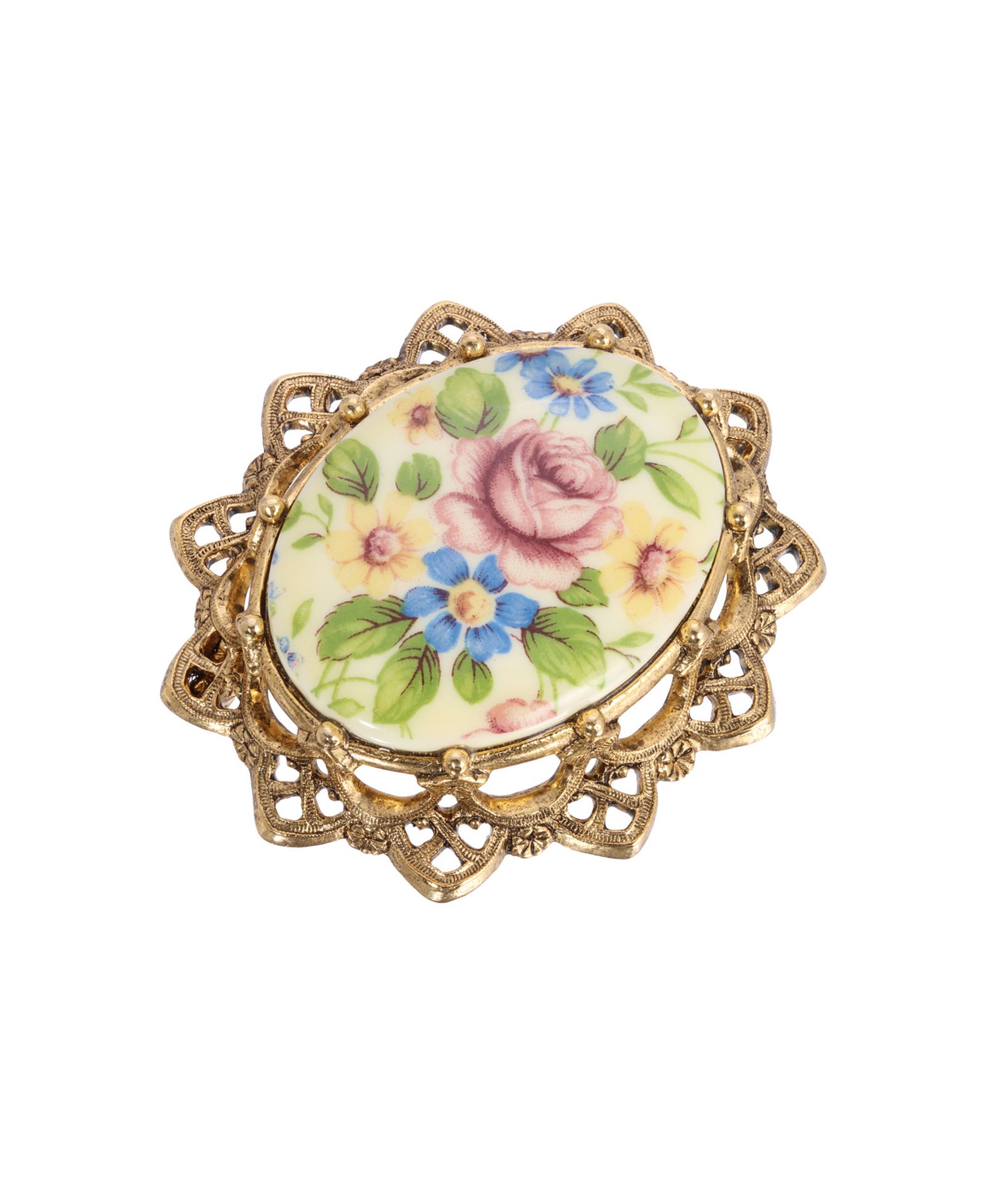 Брошь 2028 Glass Oval Floral