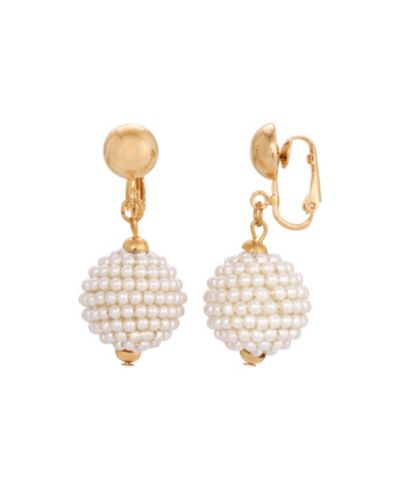 Серьги-клипсы 2028 Acrylic Seed Bead Gold-Tone