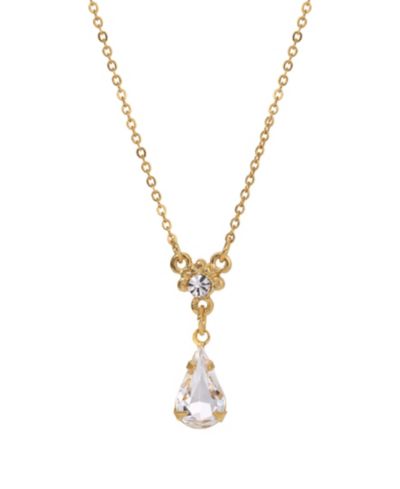 2028 Crystal Gold-Tone Pendant Necklace
