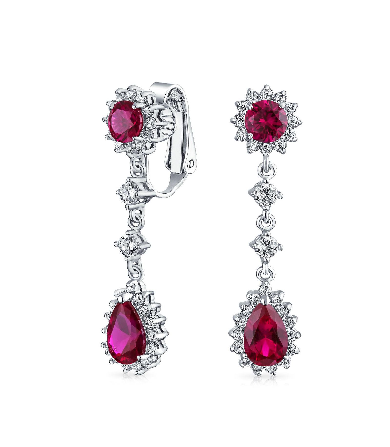 Серьги-клипсы Bling Jewelry Crown Halo с CZ