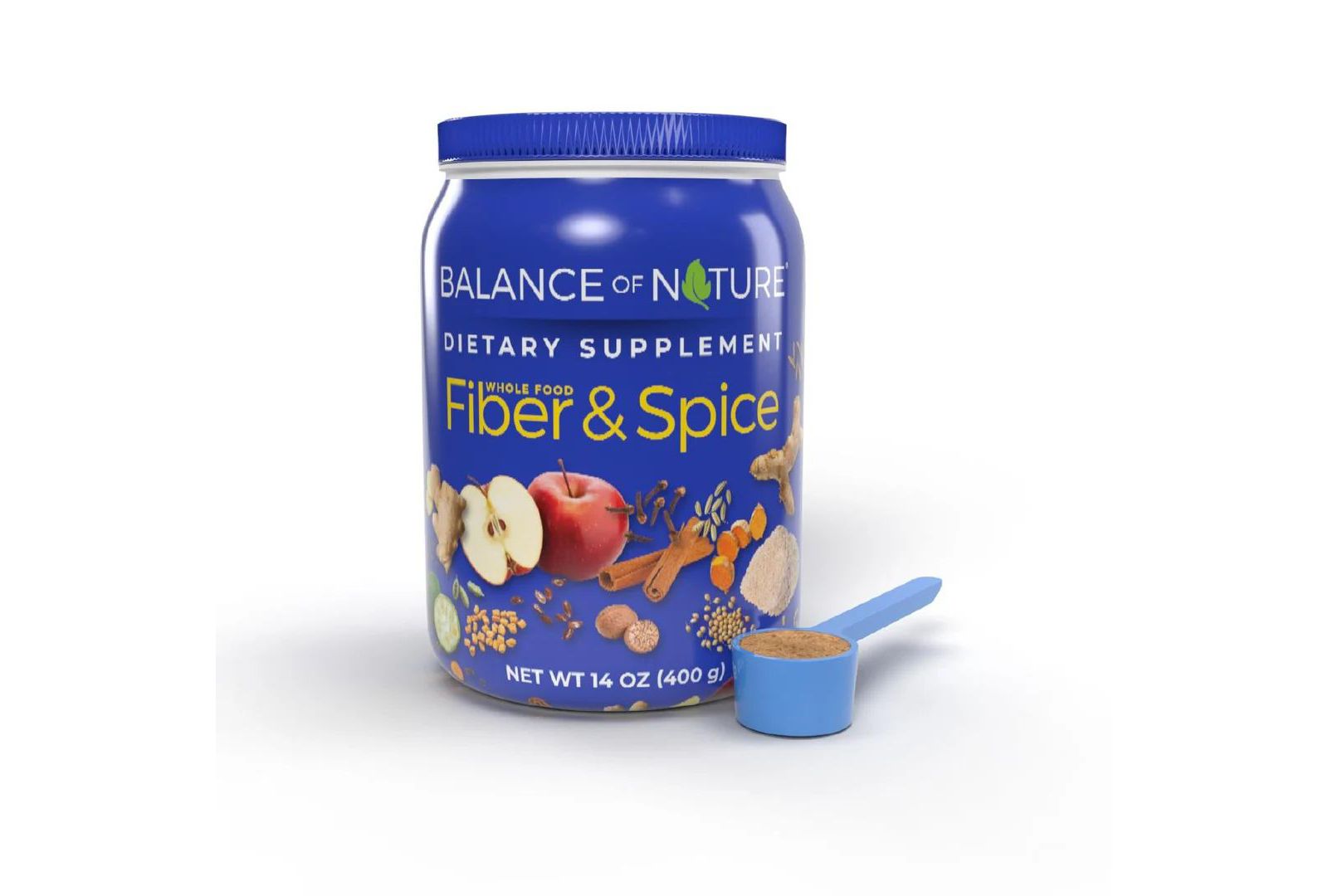 Balance of Nature Fiber & Spice - Psyllium Husk, Flax Seed, Turmeric & Apple - 30 порций