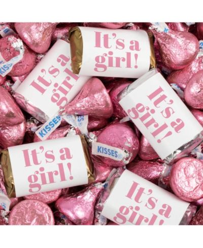 Набор сладостей Just Candy It's a Girl Baby Shower, миниатюры и розовые поцелуи, 124 шт