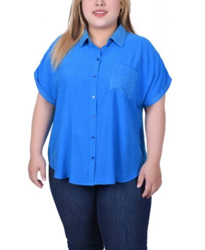 Блузка NY Collection Plus Size Short Extended Sleeve