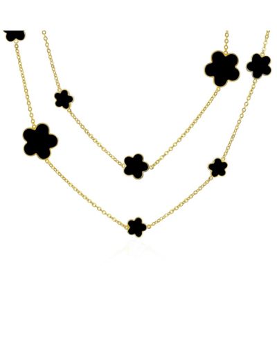 Bling Jewelry ожерелье с эмалевыми цветами, Rose Gold Plated