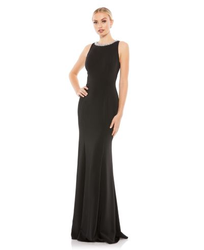 Mac Duggal Women's Ieena Embellished Neck Trumpet Gown