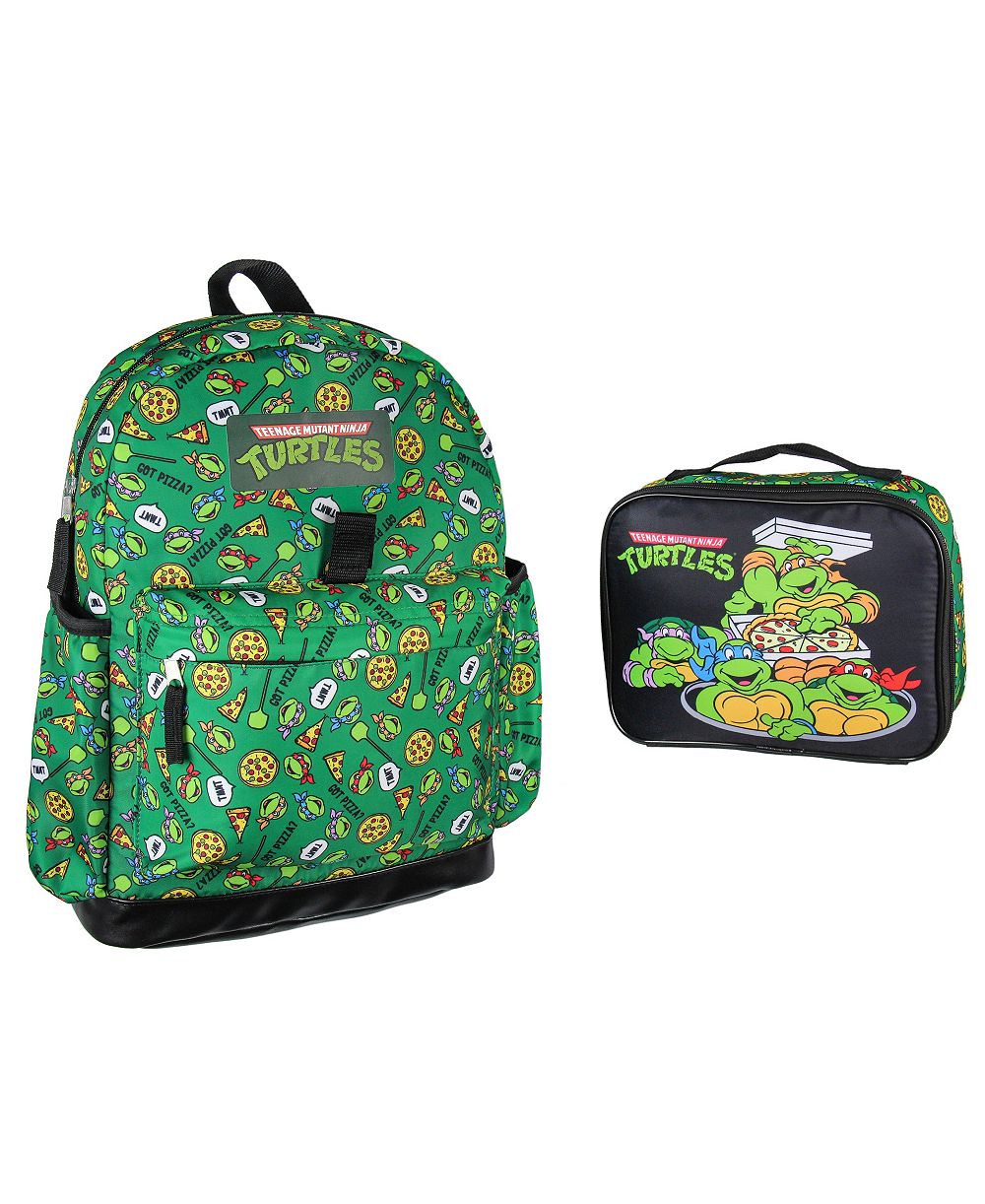 Teenage Mutant Ninja Turtles Nickelodeon Got Pizza Leonardo Raphael Donatello Michelangelo 2 Pc Lunch Box Backpack Set 16"